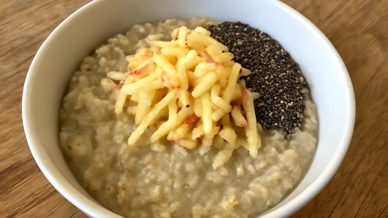 Porridge di avena con semi di chia e mela grattugiata"