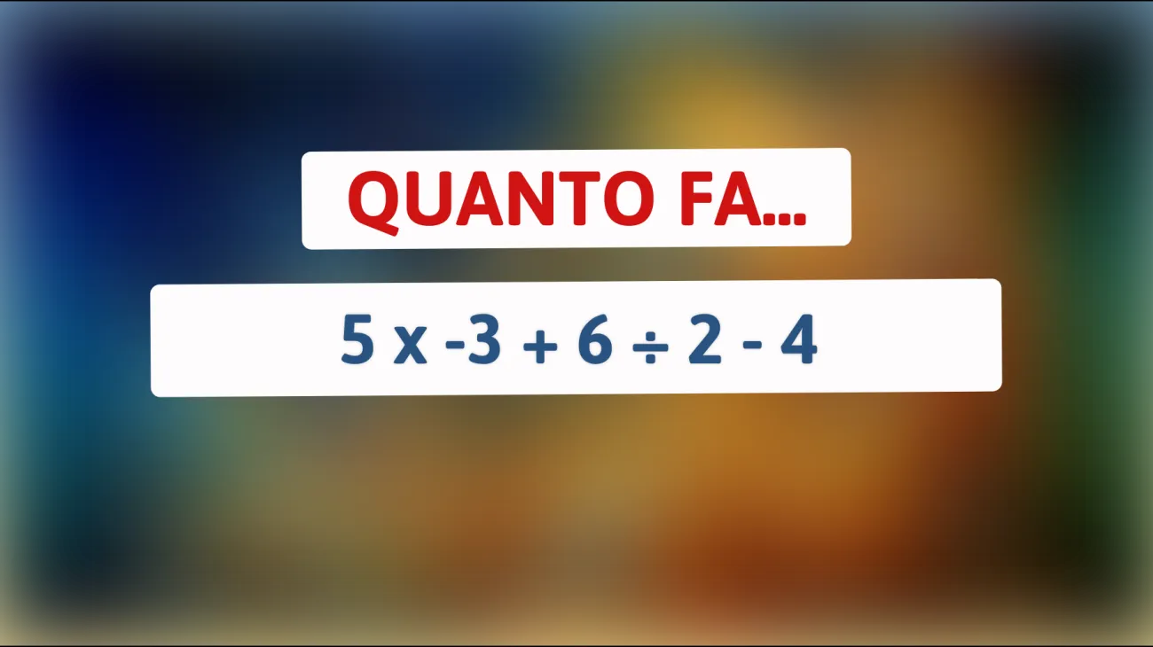 Sfida la tua mente: risolvi questo enigma matematico che solo i più intelligenti possono decifrare!"